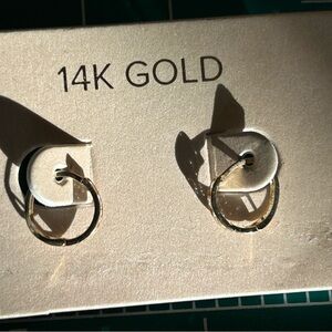 New 14k gold small hoop earrings pierced